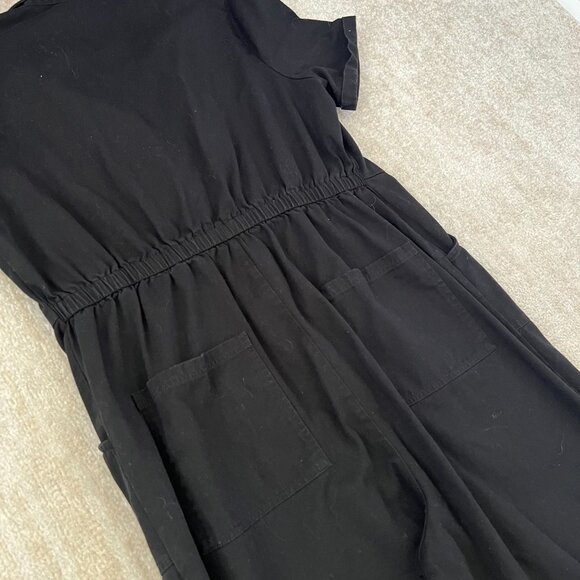 Lucy & Yak Ragan Black Cotton Wide Leg Short Sleeve Crop Jumpsuit 18 - Picture 10 of 11